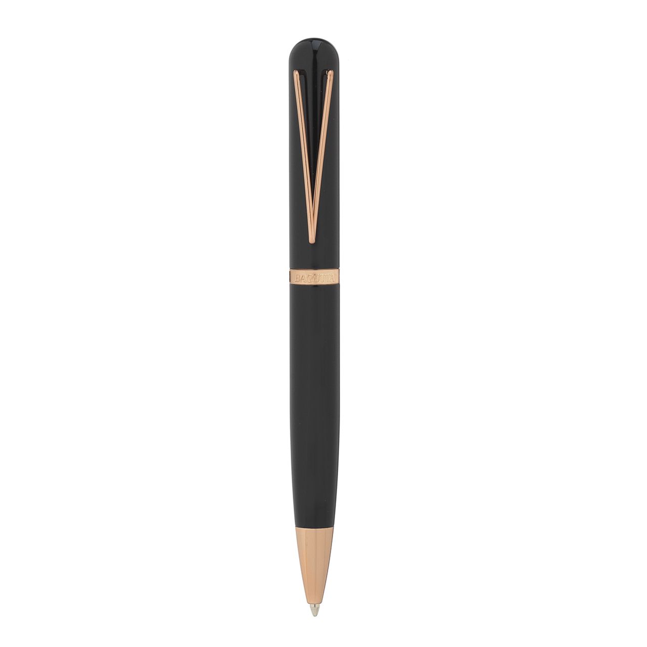 PENNA SFERA NERA FINITURE RAME